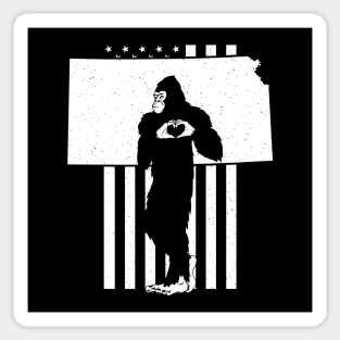 Bigfoot Kansas American Flag Sticker